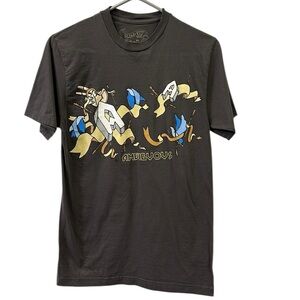 Ambiguous Cotton Slim Fit Gray Graphic Tee Imported Preshrunk Mens Small